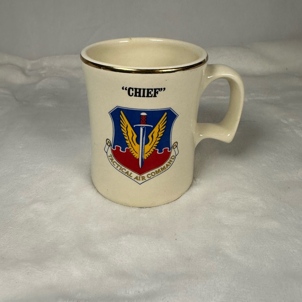 USAF Tactical Air Command CHIEF Mug Nellis AFB TACMET 13 Vintage Military